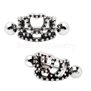 Product 316L Stainless Steel Heart Crown Cartilage Cuff Earring