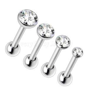 Product 316L Stainless Steel Press Fit CZ Triple Helix / Cartilage Earring