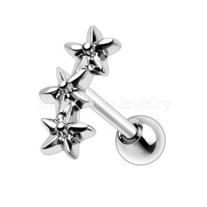 Product 316L Stainless Steel Triple Star Flower Cartilage Earring