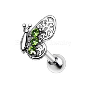 Product 316L Stainless Steel Green Butterfly Cartilage Earring