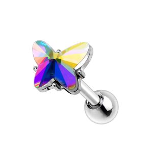 Product 316L Stainless Steel Aurora Borealis Butterfly Cartilage Earring