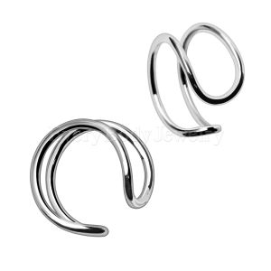 Product 316L Stainless Steel Double Ring Fake Cartilage Ear Cuff