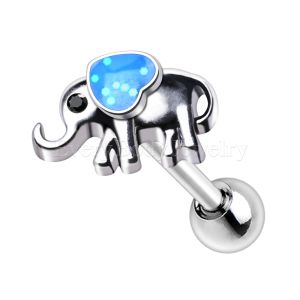 Product 316L Stainless Steel Sparkling Blue Elephant Cartilage Earring