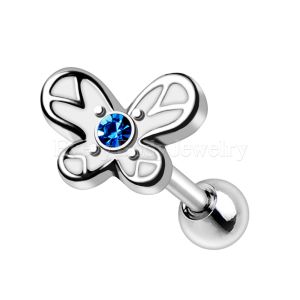 Product 316L Stainless Steel Blue Butterfly Cartilage Earring