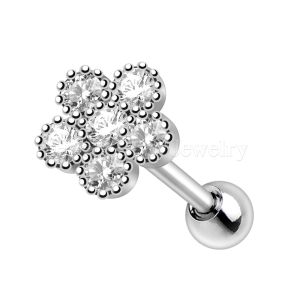 Product 316L Stainless Steel Glittering Flower Cartilage Earring