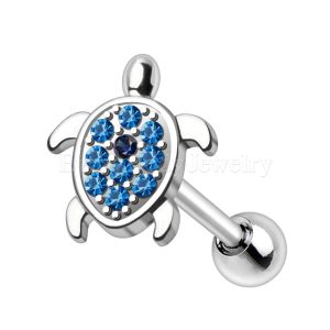 Product 316L Stainless Steel Ocean Blue Turtle Cartilage Earring