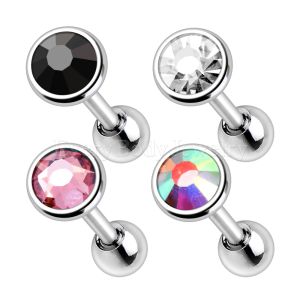 Product 316L Stainless Steel Flat CZ Top Cartilage Earrings