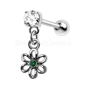 Product 316L Stainless Steel Cartilage Earring with Flower Dangle