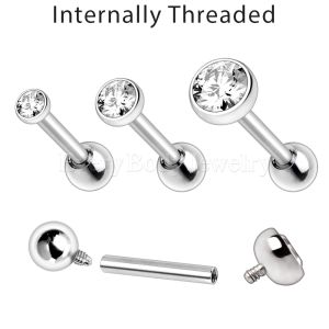 Product 316L Stainless Steel Internally Threaded Triple Helix / Cartilage Earrings