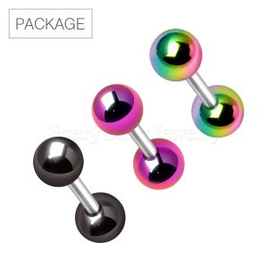 Product 30pc Package of PVD Plated Ball Cartilage Earrings in Assorted Colors