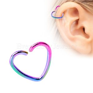Product PVD Plated Heart Shaped Cartilage Earring