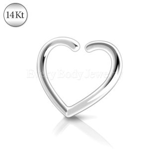 Product 14Kt White Gold Heart Shaped Cartilage Earring
