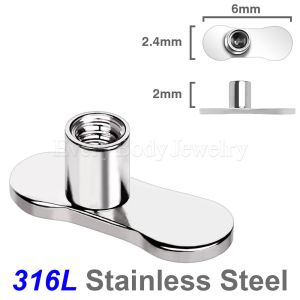 Product 316L Stainless Steel Dermal Anchor - 0 Hole / 2mm Rise