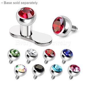 Product 316L Surgical Steel Dermal Top with Press Fitted Gem 
