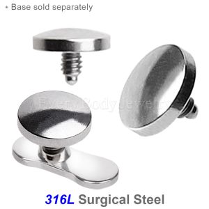 Product 316L Surgical Steel Flat Disc Dermal Top