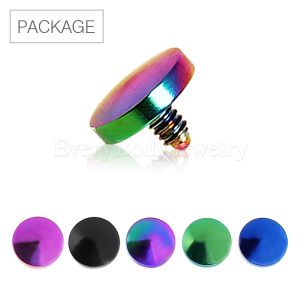 Product 50pc Package of PVD Plated Flat Disc Dermal Top in Assorted Colors