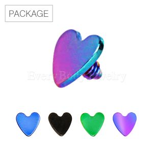 Product 40pc Package of PVD Plated Heart Dermal Top in Assorted Colors