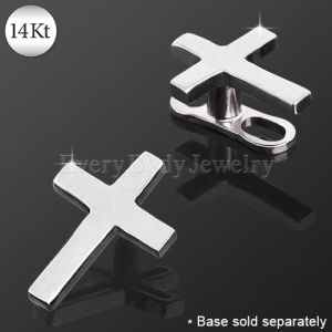 Product 14Kt White Gold Cross Dermal Top