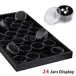 Product Plastic Tray with Acrylic Jars for Body Jewelry Display