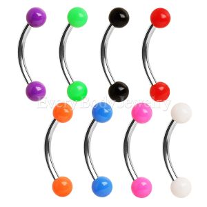 Product 316L Surgical Steel Eyebrow Ring with Solid UV Balls