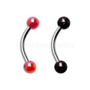 Product 316L Surgical Steel Vacuum-Coated Metallic Acrylic Ball Curved Barbell