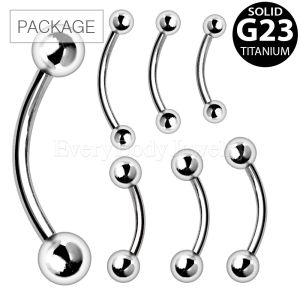 Product 80pc Package of Grade 23 Titanium Eyebrow Ring with Balls