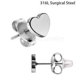 Product Pair of 316L Stainless Steel Heart Stud Earrings