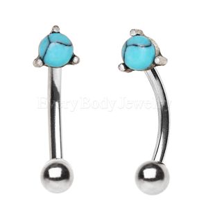 Product 316L Stainless Steel Antique Style Turquoise Eyebrow Ring