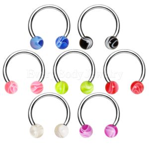 Product 316L Stainless Steel Horseshoe with UV Marble Balls