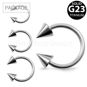 Product 40pc Package of Grade 23 Titanium Spike Horse Shoes in Assorted Sizes