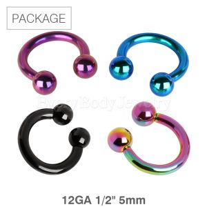 Product 40pc Package of 12 Gauge 1/2" PVD Plated Horseshoe in Assorted Colors