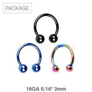 Product 30pc Package of 14 Gauge PVD Plated Horseshoe in Assorted Colors