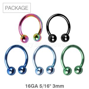 Product 50pc Package of 16GA 5/16" PVD Plated Horseshoe in Assorted Colors