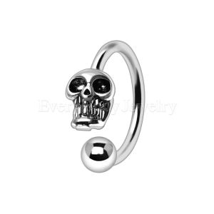 Product 316L Surgical Steel Horseshoe with Skull