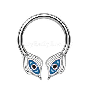 Product 316L Stainless Steel Egyptian Blue Eye Horseshoe