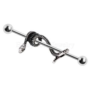 Product 316L Stainless Steel Antique Snake Industrial Barbell
