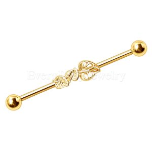 Product Gold Plated Multiple Shaped Leaves Industrial Barbell