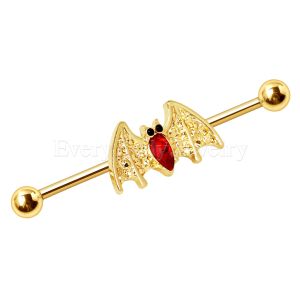 Product Gold Plated Industrial Barbell with Golden Blood Bat