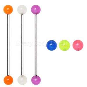 Product 316L Industrial Barbell with Glow in the Dark Balls