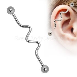 Product 316L Surgical Steel Industrial Barbell with Curves
