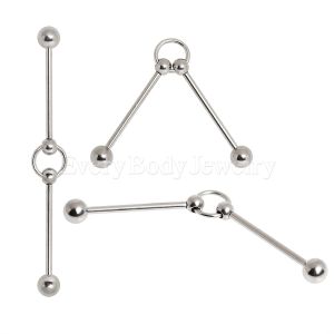 Product Two 316L Surgical Steel Barbells w/ Ring Industrial Barbell