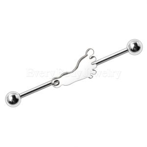Product 316L Surgical Steel Industrial Barbell with Footprint