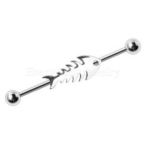 Product 316L Surgical Steel Industrial Barbell with Fish Bone