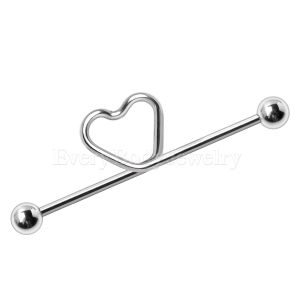Product 316L Surgical Steel Heart Industrial Barbell