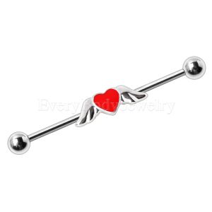 Product 316L Industrial Barbell with Winged Heart