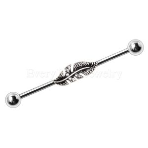 Product 316L Stainless Steel Jeweled Leaf Industrial Barbell