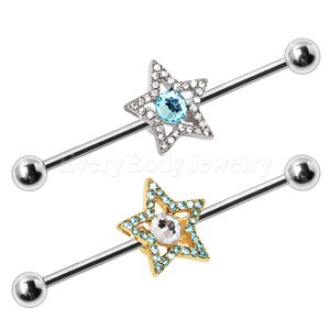 Product 316L Stainless Steel Dazzling Star Industrial Barbell