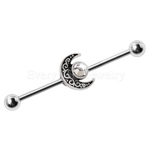 Product 316L Stainless Steel Tribal Sun and Moon Industrial Barbell