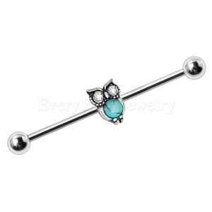 Product 316L Stainless Steel Turquoise Owl Industrial Barbell
