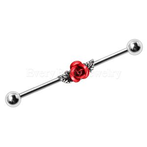 Product 316L Stainless Steel Red Rose Industrial Barbell